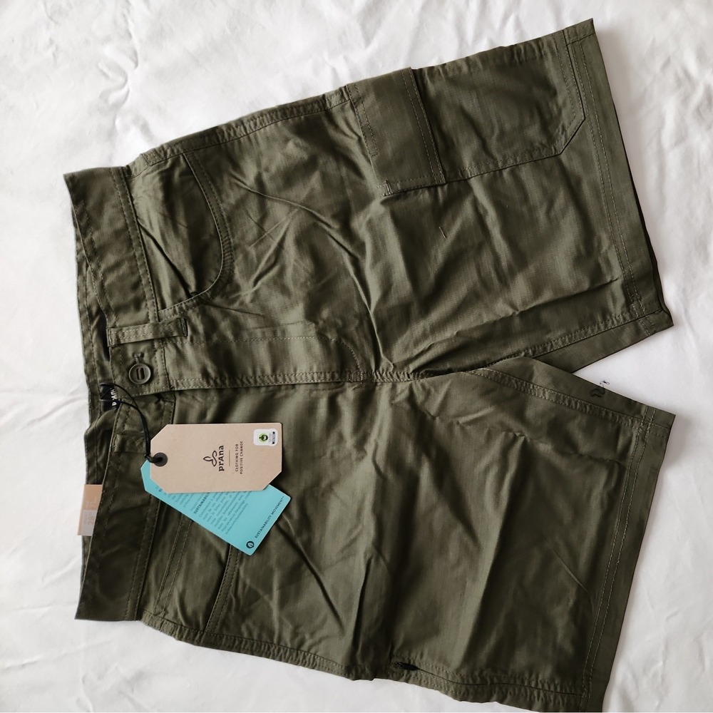 prAna Double Peak Shorts Mens 28 8" Inseam Green NWT - Picture 2 of 3